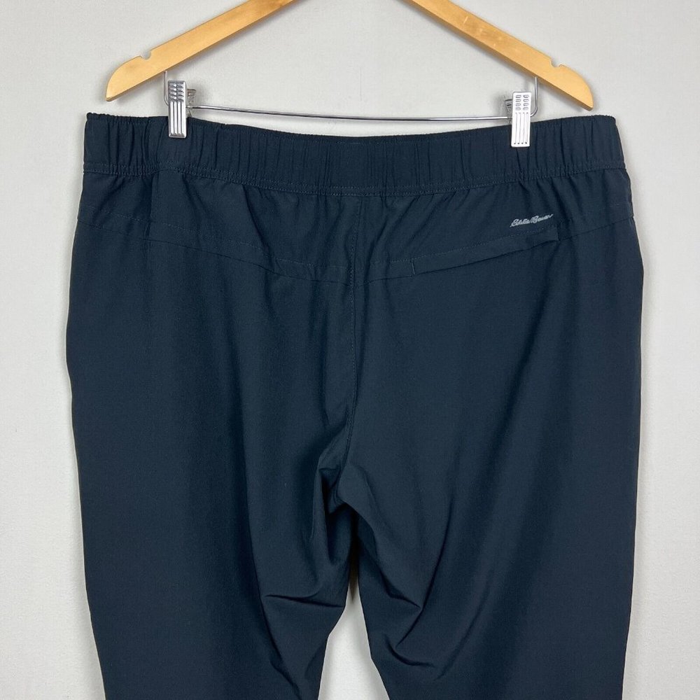 EDDIE BAUER Traveler Pants‎ Womens XL Black Pull On Elastic Waist Stretch Active - Picture 6 of 15